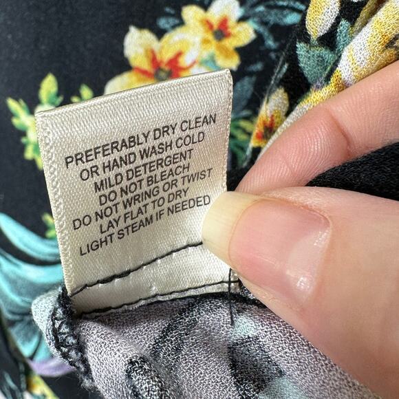 Lovestitch Black Teal Yellow Multi Short Sleeve Collared Button Hawaiian Shirt L - Picture 10 of 12